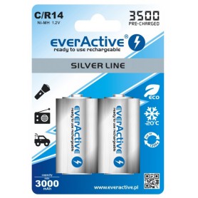 EverActive - everActive R14 C-Cell 3500mAh 1.2V NiMh Silver Line baterie reincarcabila - Format XL C D - BL154-CB