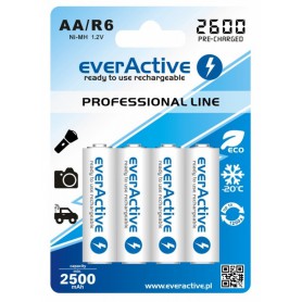 EverActive - Baterii reincarcabile R6 AA 2600mAh everActive Professional - Format AA - BL156-CB