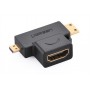 UGREEN - Adaptor Convertor Mini+Micro HDMI Tata la HDMI Mama - HDMI adaptoare - UG053