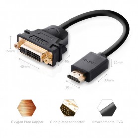 UGREEN - DVI (24+5) Mama la HDMI Tata Cablu Adaptor - HDMI adaptoare - UG058