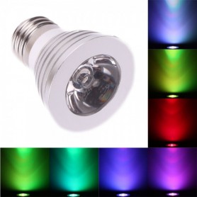 Oem - Spot LED E27 3W 16 culori cu reglare si telecomanda - E27 LED - AL131-CB