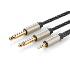 UGREEN - 3.5mm Audio Jack to 2 x 6.35mm Jack Y-Cable Splitter - Audio cables - UG206-CB