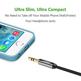 UGREEN - Cablu Audio cu jack de 3.5mm Tată-Tată Ultra Flat Negru - Cabluri audio - UG250-CB